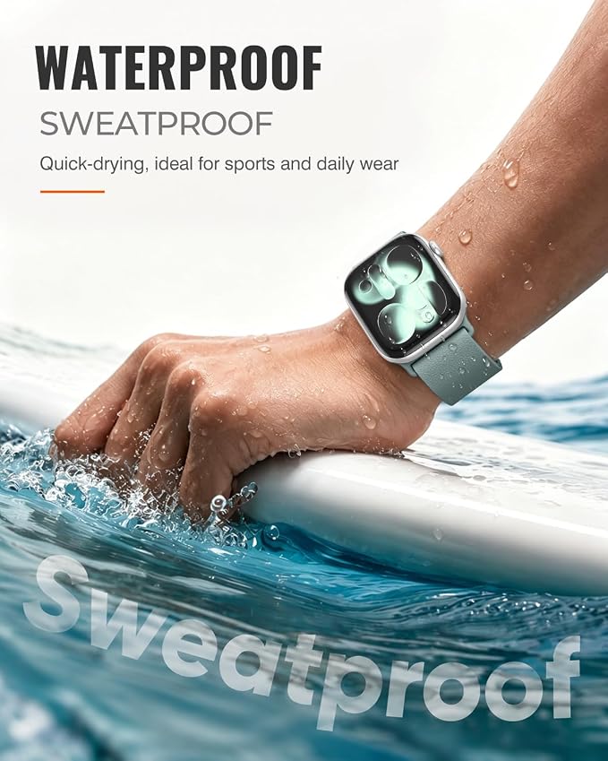 Magnetic Silicone Sport Band for Apple Watch 42mm 46mm 49mm 38mm 40mm 41mm 44mm 45mm Men Women, Patented Auto Lock Breathable Soft Loop for iWatch Ultra SE Series 11 10 9 8 7 6 5 4 3 2 1 All Day Comfort