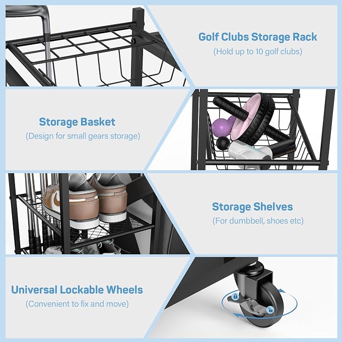 PLKOW Weight Rack for Dumbbells, Home Gym Storage for Dumbbells Yoga Mat Kettlebells, Yoga Mat Storage Rack for Garage, Home Gym