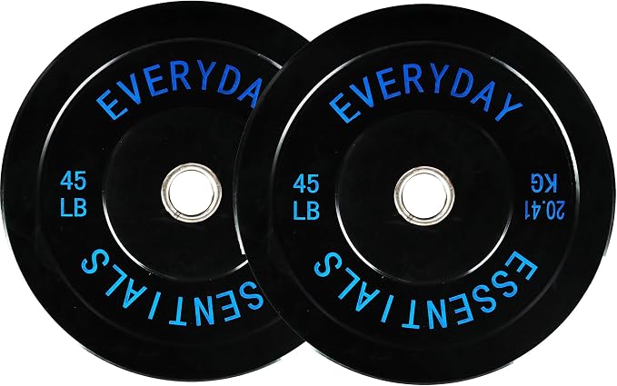 Fitvids 2-Inch Olympic Bumper Plates, Perfect Weight Plates for Weightlifting and Strength Training, Multiple Weights Available