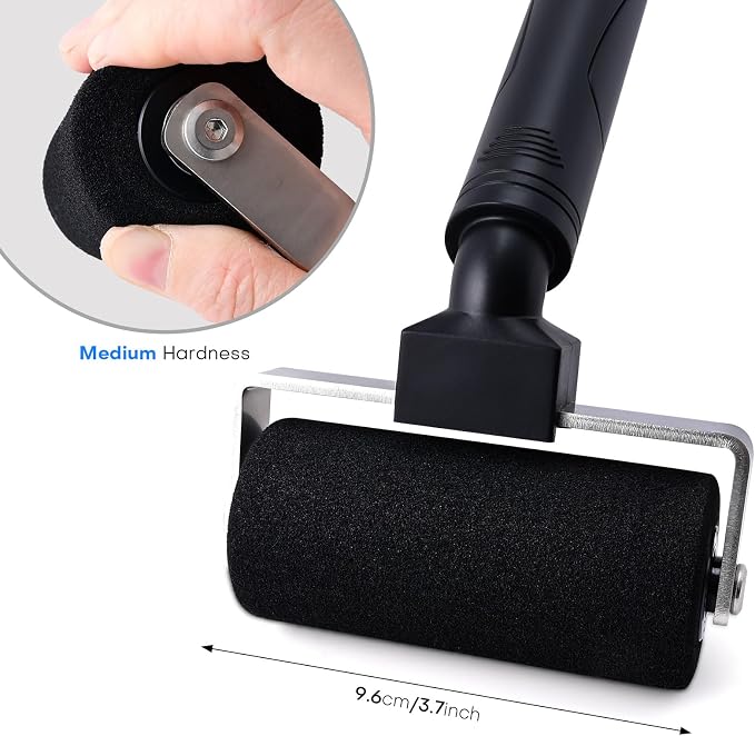 NEWISHTOOL 4-Inch Sponge Seam Roller, Rivet Roller for Vinyl Wrap - 2 Pack | Foam Roller Car Wrapping Applicator Tools for Rolling Over Rough Textured Uneven Surfaces, Scratch Free Film Roll Tools