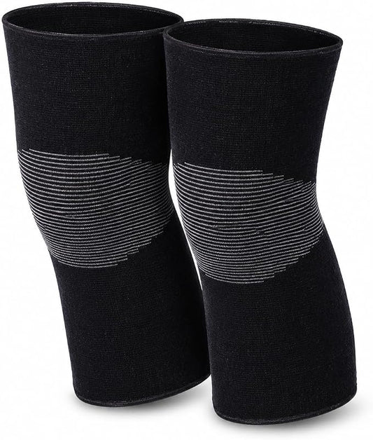 1 Pairs Compress Bamboo Knee Sleeves, Elastic Warm Knee Brace for Joint Support, Running, Walking, Sports, Men and Women