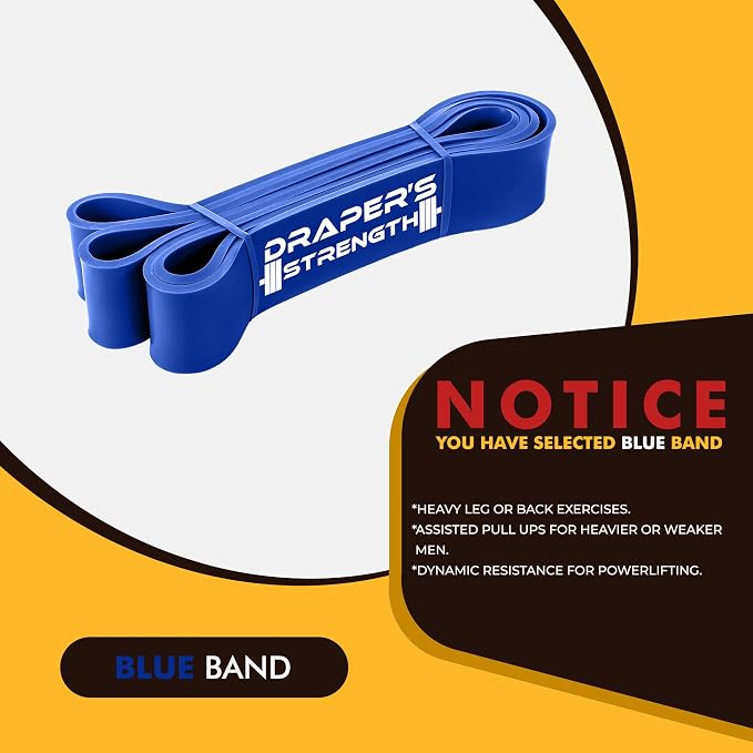 Draper's Strength Heavy Duty Resistance Stretch Loop Bands for Powerlifting Workout Exercise and Assisted Pull Ups