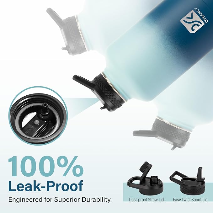 DYSANKY Insulated Water Bottle with Portable Carrier Bag for Outdoor 64 oz