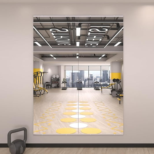 LOAAO Home Gym Mirror, 63"x24", 2 PCS | Frameless, Tempered Glass, Large Workout Mirrors, For Home Gym, Dance Studio, Yoga Room, Garage Gym