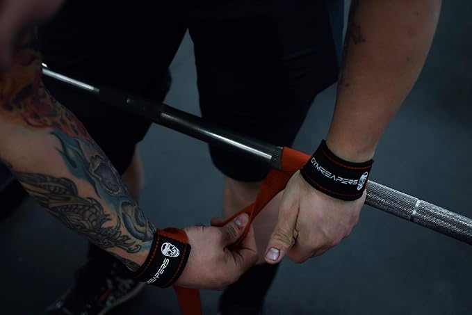 Gymreapers Lifting Wrist Straps for Weightlifting, Bodybuilding, Powerlifting, Strength Training, & Deadlifts - Padded Neoprene with 18 inch Cotton