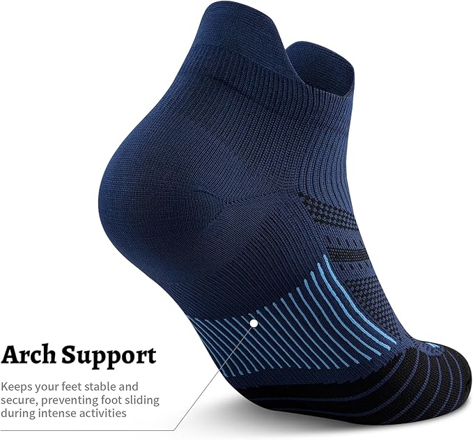 Compression Socks for Men Women Ankle Running Socks for Plantar Fasciitis | Low Cut Athletic Ankle Socks with Ankle & Arch Support for Running, Cycling, Golf, Work, Plantar Fasciitis Relief