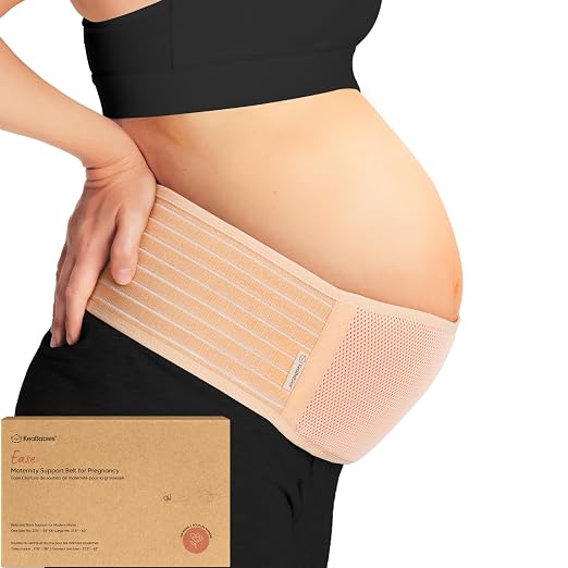 KeaBabies Pregnancy Belly Bands for Pregnant Women,1pk (Classic Ivory, M/L) | Soft, Breathable, Maternity Belly Support Band, Easy Adjustable Maternity Belt for Back, Pelvic Support, Comfortable
