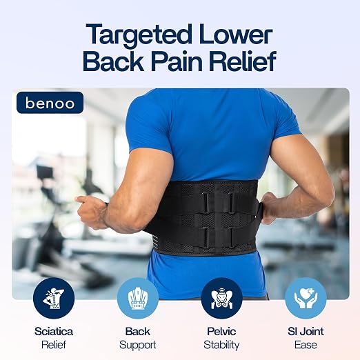 Back Brace for Lower Back Pain Relief | Sciatica Lumbar Support Belt for Men & Women, Adjustable Back Support Brace for Work & Daily Use, All-Day Comfort & Heavy-Duty Compression (X-Large (43-48.9"))