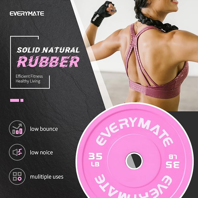 EVERYMATE Change Weight Plates 1.25LB 2.5LB 5LB Set Fractional Olympic Bumper Plates for Cross Training Steel Insert Strength Training