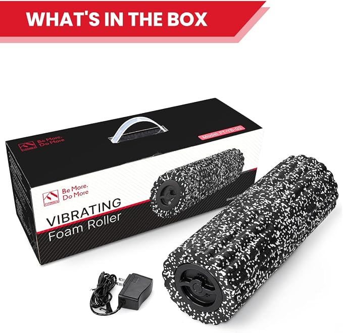 FITINDEX Vibrating Foam Roller for Exercise,4 Vibration Speeds,Rechargeable | Electric Textured Roller for Deep Tissue Massage, High-Density EVA Foam for Back, Legs & Shoulders, Portable, Pre-Workout