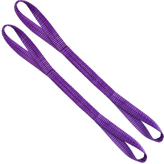 Lift Sling Straps,1" x 3.3' 2-Ply Heavy Duty Flat Eye Lift Slings | Polyester Lifting Strap Tree Saver Recovery Strap Web Sling Rigging Moving Tow Hoist Gear Straps 3200 lb 2600 lb 6400 lb 2P