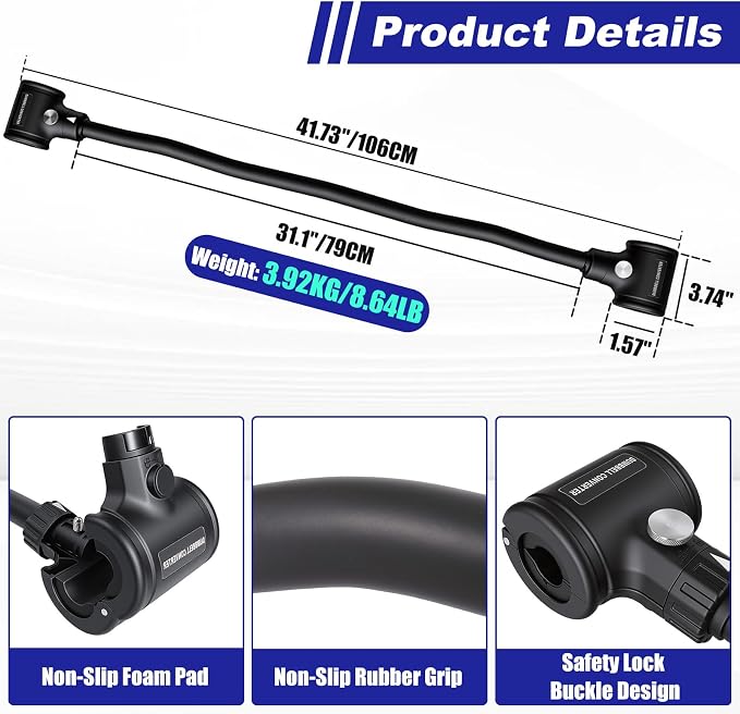 Dumbbell Barbell Converter Bar, Adjustable Weight Dumbbell to Barbell Converter, Easy Grip & Installation Weight Lifting Bar, Ideal for Strength Training Home Gym