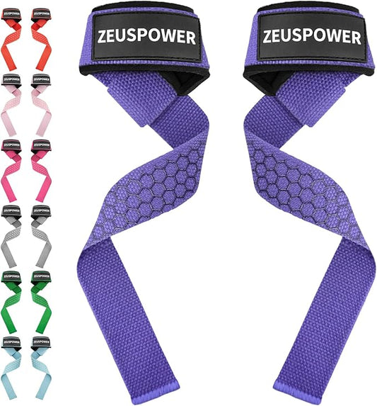 Lifting Straps Wrist Straps for Weightlifting Gym Straps Weight Lifting Deadlift Workout Women Men Dumbbell Straps for Hand RDL Strap Exercise Straps Dead Lift Cotton Neoprene Padded Zeus Power