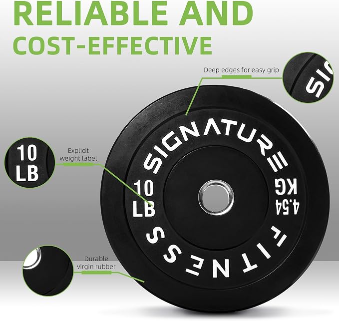 Fitvids 2-Inch Olympic Rubber Weight Plates Pair, Bumper Plates for Strength Training, multiple options