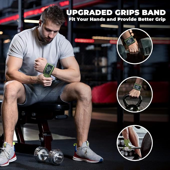 WSAKOUE Lifting Straps, Weightlifting Straps, Deadlift Straps with Padded Neoprene for Power Lifting, Bodybuilding, Gym Workout, Strength Training & Fitness Workout, Resistance