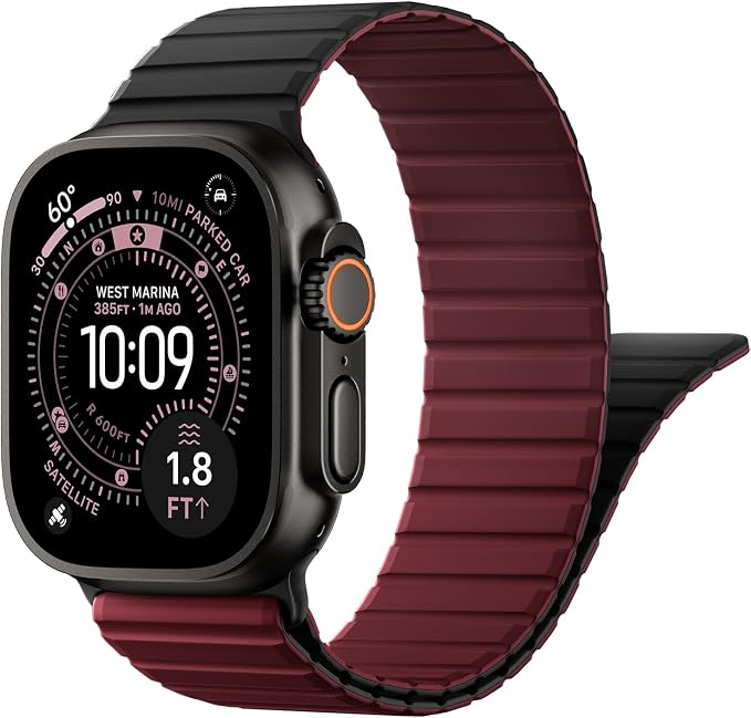 Magnetic Sport Silicone for Apple Watch Ultra 3 2 Band 49mm 46 45 44mm Men | Upgraded Magnet,Two-Tone Design,Waterproof,Soft Loop Strap for iWatch Ultra 3/2 Series 11 10 9 8 7 6 5 4 SE 46mm 45mm 44 49