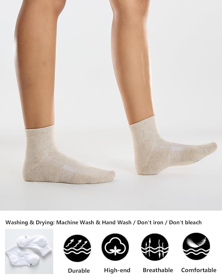 CS CELERSPORT 6 Pairs Women's Running Ankle Socks Athletic Sport Socks Cushioned