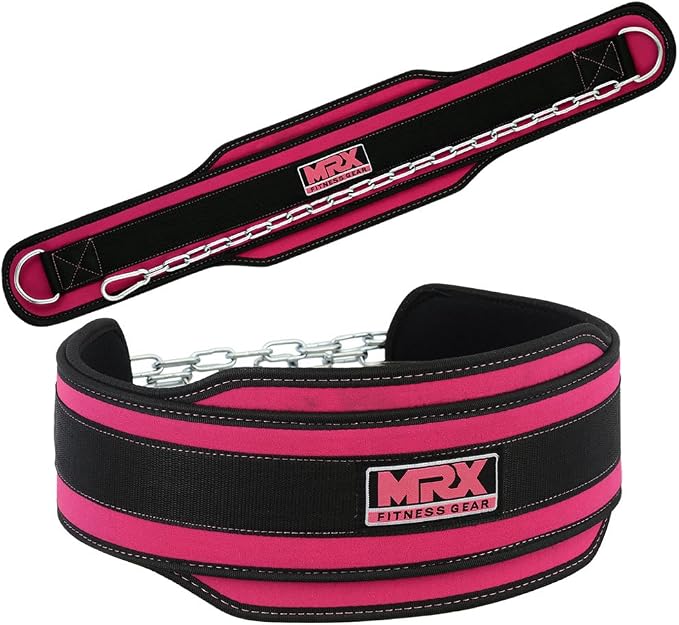 MRX Weight Lifting Belt DIPPING BELTS with Metal Chain Exercise & Fitness