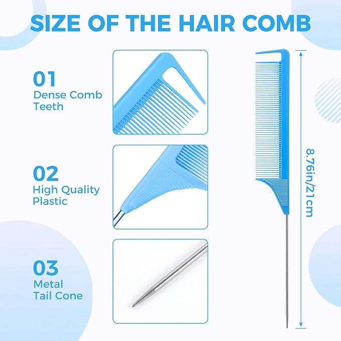 43 PCS Foam Hair Rollers - 0.59 Inch Sponge Rollers for Heatless Hair Curler Flexible Sponge Curler Tool and Rat Tail Comb for Short/Long Hair Soft Sleeping Thin Hair Curl Overnight Rulos