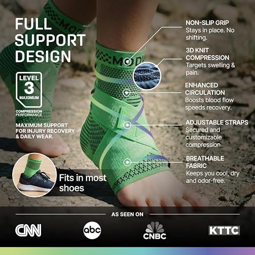 Modvel Foot & Ankle Brace Socks with Adjustable Support Strap – Compression Sleeve for Sprained Ankle, Plantar Fasciitis Relief Tendonitis & Arthritis, Stabilizing Foot & Ankle Support for Women & Men