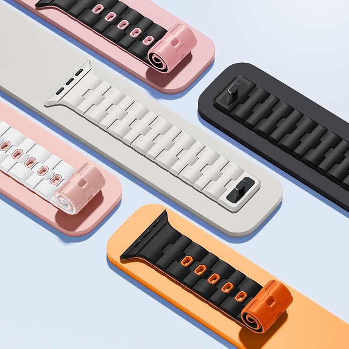 Bandletic Magnetic Silicone Watchband Compatible with All Apple Watch | Strong Magnet Sport Strap for iWatch Ultra 49mm Series 11-1 SE 46mm 45mm 44mm 42mm 41mm 40mm 38mm, Ideal for Men Women