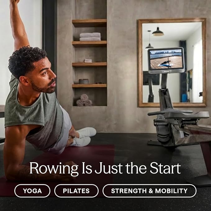 Hydrow Wave Rowing Machine with 16" HD Touchscreen & Speakers - Foldable | Live Home Workouts, Subscription Required