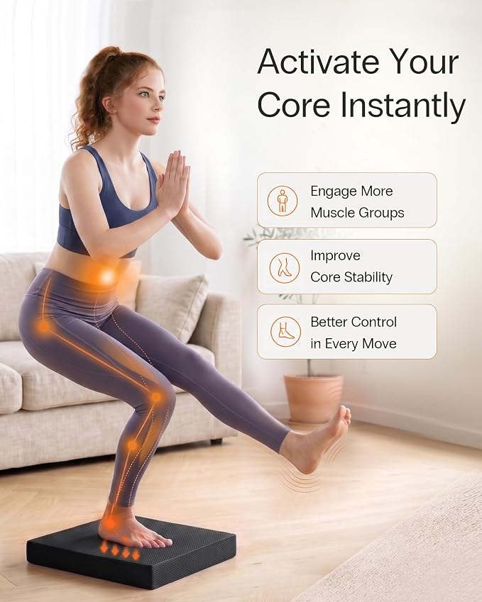 StrongTek Foam Balance Pad, High-Density TPE, 15.8 x 13 x 2 in, Non-Slip | Water-Resistant, Supportive Cushioning, Kneeling Support, Core Strength and Stability Training, Physical Therapy and Yoga