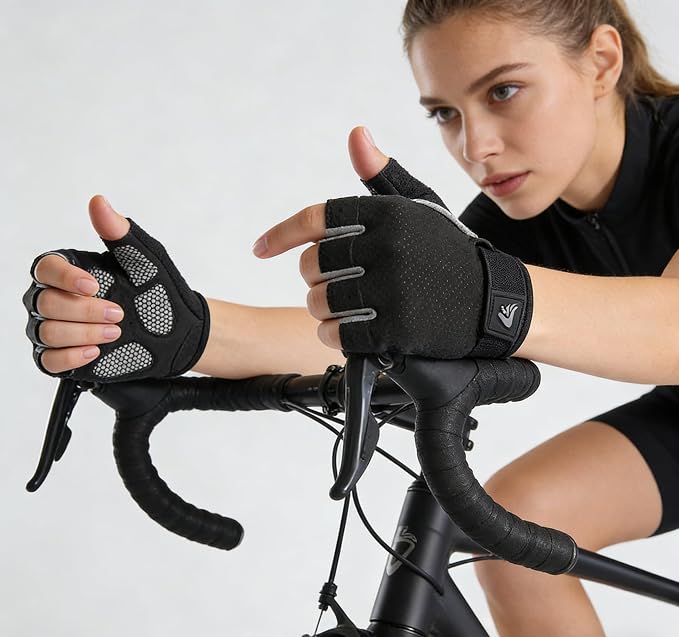 Mealah Fingerless Workout Gloves for Women Men - Anti-Slip Shock-Absorbing Glove for Fitness Cycling Outdoor Sports