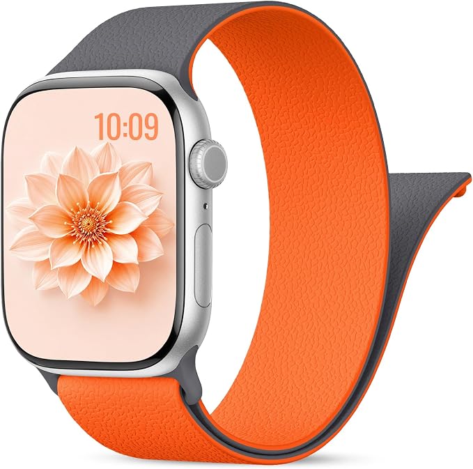 Magnetic Silicone Sport Band for Apple Watch 42mm 46mm 49mm 38mm 40mm 41mm 44mm 45mm Men Women, Patented Auto Lock Breathable Soft Loop for iWatch Ultra SE Series 11 10 9 8 7 6 5 4 3 2 1 All Day Comfort