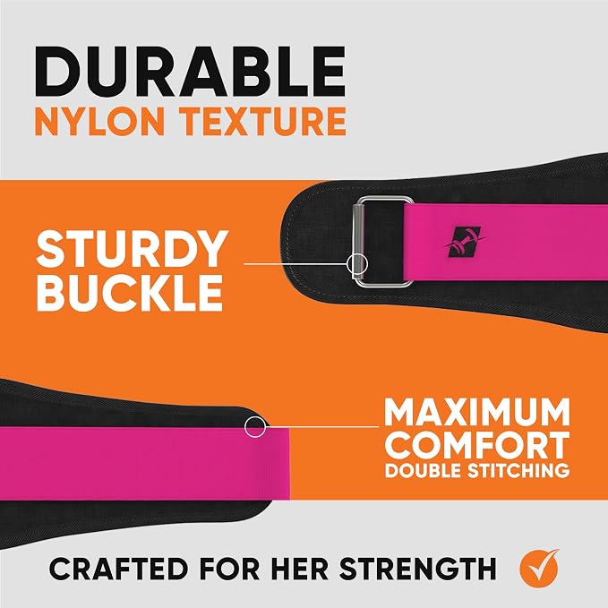 ProFitness Weight Lifting Belt for Women - 4'' Wide Comfortable Workout Belt for Women - Weight Belt for Women Squats & Deadlifts - Back Support Weight Lifting Belt Women & Men
