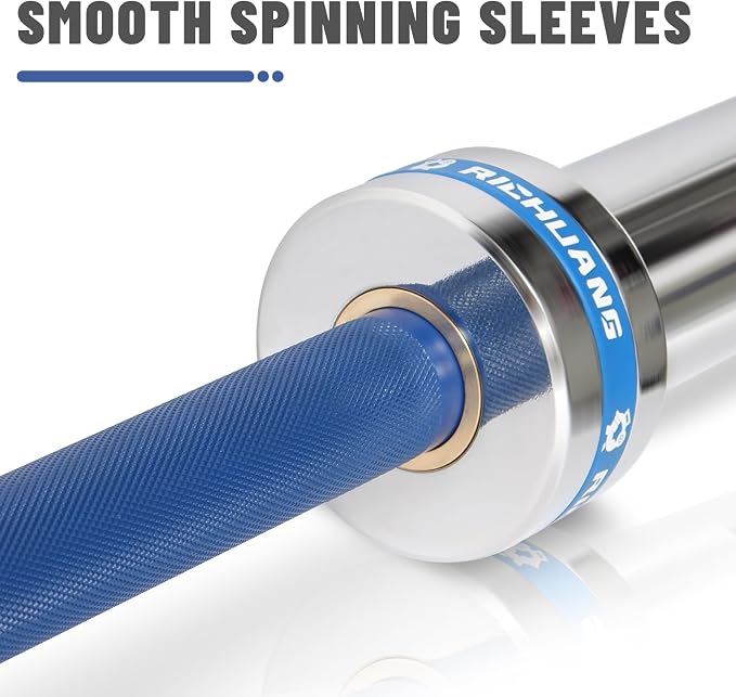 7ft Olympic Barbell 28mm 45lb – 500/700/1000LB Bar for Home Gym | Ceramic coated steel. Smooth spinning sleeves. Fits 2" plates. For snatch, clean and jerk, squats, deadlifts, bench press.