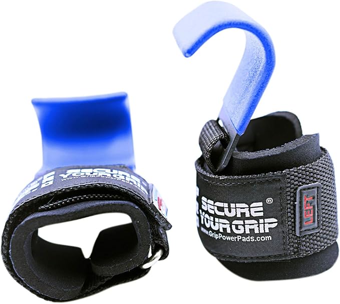 Weight Lifting Rod Hooks Heavy Duty Wrist Wraps Power Weight Lifting Training Gym Grips Straps Set of 2