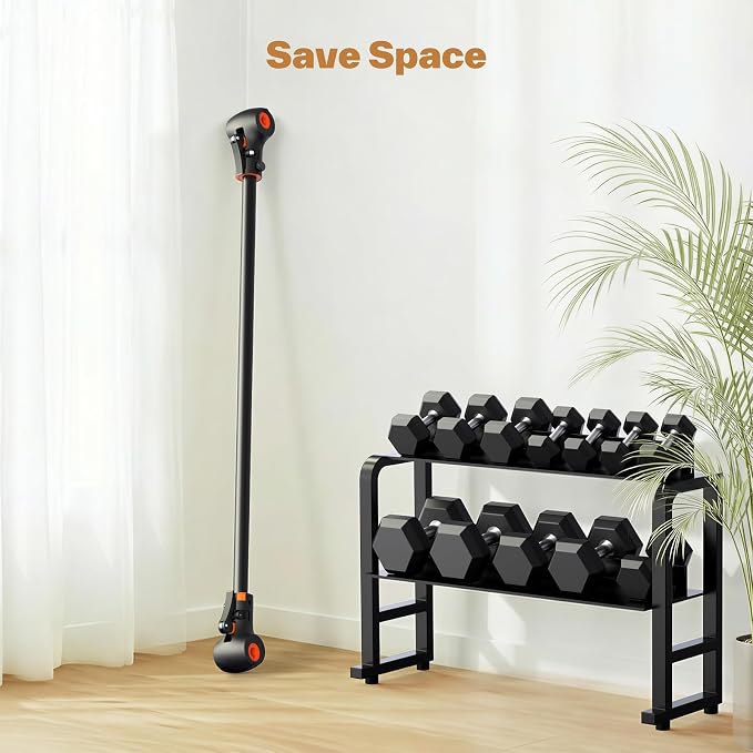 Sportneer Dumbbell to Barbell Converter Bar | Adjustable Fit, 200 lb Capacity, Secure Lock, Tool-Free Setup, 130cm Bar, Full-Body Training, Barbell Feel, Space Saving