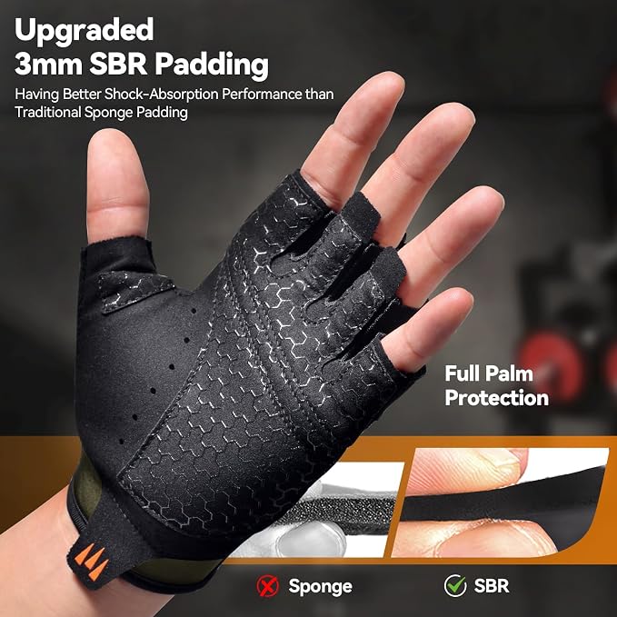 Workout Gloves for Women and Men | Breathable Weight Lifting Gloves, Grip & Shock Absorption, Full Palm Protection, Gym Exercise, Fitness, Training & Cycling