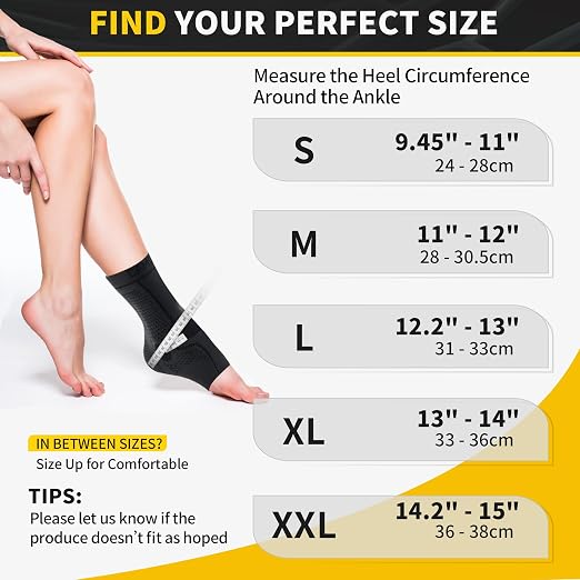 CAMBIVO 1 Pair Ankle Compression Sleeve for Men & Women – Soft, Breathable Support for Plantar Fasciitis, Achilles Tendonitis, Swelling & Sports Recovery – Easy to Wear, All-Day Comfort Fit