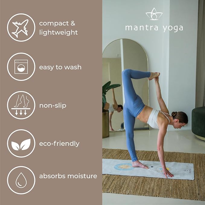 Mantra Yoga Travel PRO 1.5mm with Knee Pad - Foldable Fitness & Exercise Mat with Bag | Lightweight, Compact & Eco-Friendly | Non-Slip & Washable | For All Types of Yoga | 72" L x 24" W | 2.6 lbs