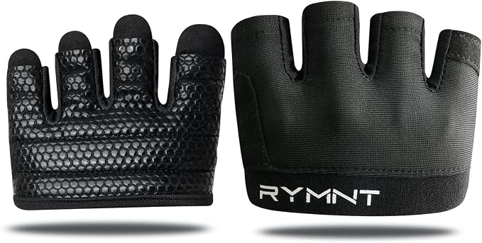 Minimal Workout Gloves for Women Men, Micro Fingerless Gym Gloves Grip Pads | Work Out Gloves for Kettlebells, Weight Lifting, Exercise, Pull Up, ,Cross Training, Silicone Grip Lifting Half Finger Gloves