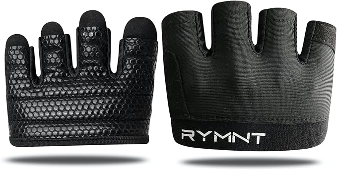 Minimal Workout Gloves for Women Men, Micro Fingerless Gym Gloves Grip Pads | Work Out Gloves for Kettlebells, Weight Lifting, Exercise, Pull Up, ,Cross Training, Silicone Grip Lifting Half Finger Gloves