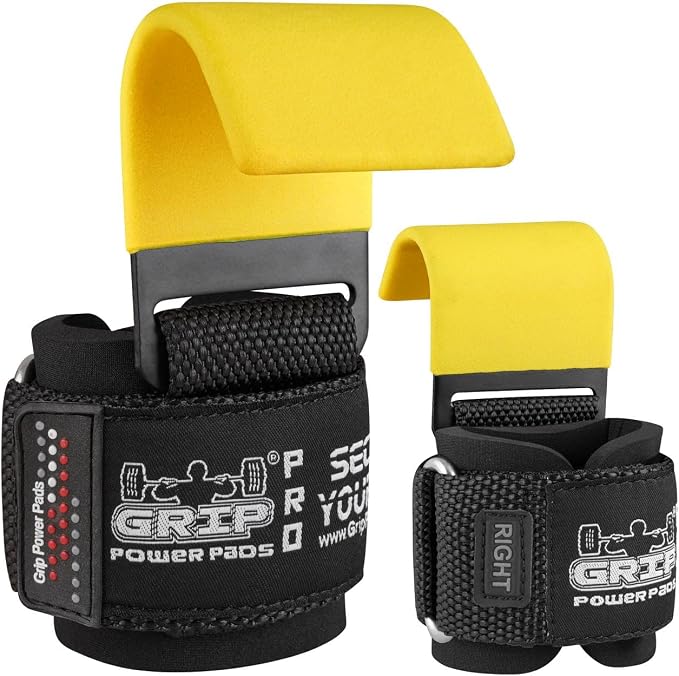 Weight Lifting Rod Hooks Heavy Duty Wrist Wraps Power Weight Lifting Training Gym Grips Straps Set of 2