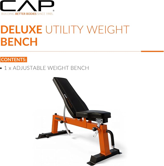 CAP Barbell Deluxe Utility Weight Bench | Multiple Colors