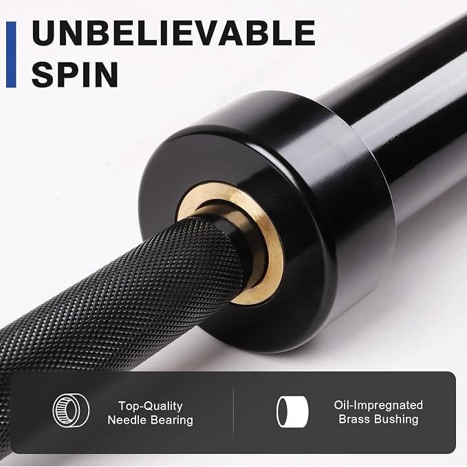 LIONSCOOL 7FT Olympic Barbell 2” Bar for Strength Training Weightlifting | 700/1000/1500lbs Weight Capacity, 2-Inch 40/45lbs Black, Silver, Red, Chrome Power Lifting, Squat, Deadlift, Presses, Row Bar