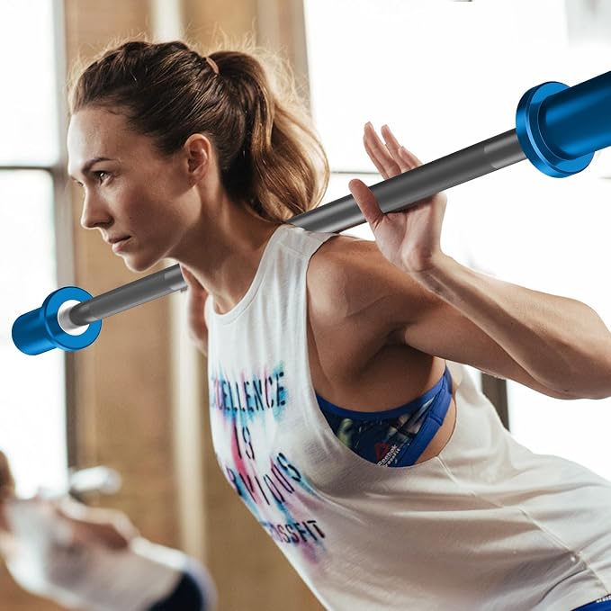 EVERYMATE 5LB Mini Barbell Bar Beginner Women Kid Barbell Total Body Workout Weighted Bar,for Strength Training, for Youth Children New Weightlifting