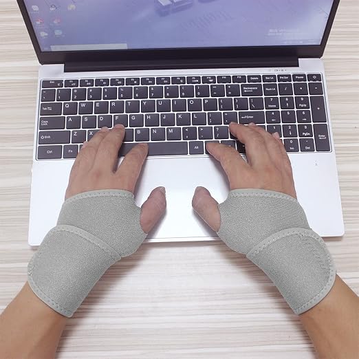 YUNYILAN Wrist Brace Wrist Wraps for Carpal Tunnel 2 Pack Wrist Brace Compression Straps Hand Support, Adjustable Wrist Support for Arthritis and Tendinitis, Joint Pain Relief (Gray)