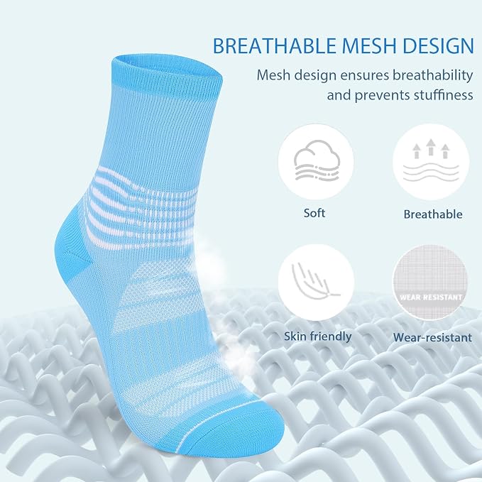 IRAMY Crew Compression Socks for Women Men with Ankle Arch Support Plantar Fasciitis Relief 3/6 Pairs