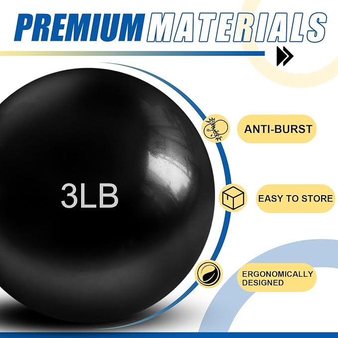 Halloscume 1 lb 2lb 3lb 4lb 5lb Weighted Toning Balls for Exercise, Innovations Soft Medicine Balls for Exercise, Pilates, Yoga, Balance, Flexibility