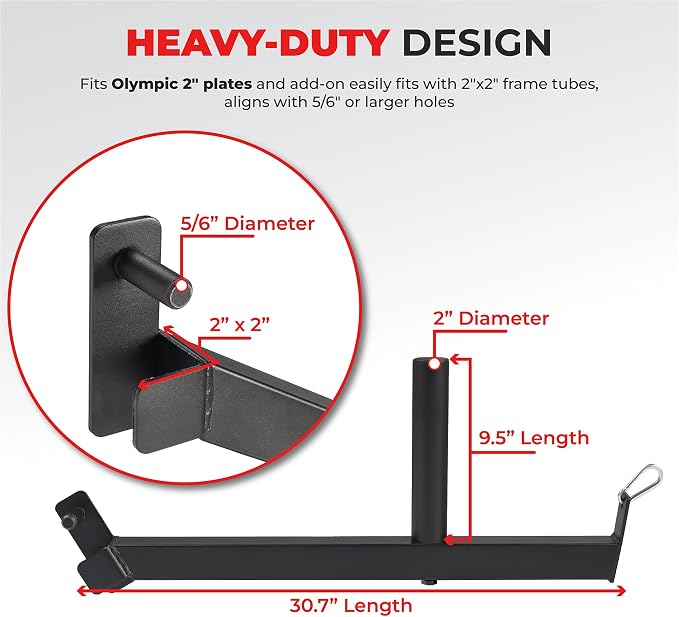 Sunny Health & Fitness Power Cage Squat Rack Attachments for Home Gym | Strength Training, Expanded Workout Variety, Durable Construction, Secure Fit, Quick Installation, Versatile Exercise Support