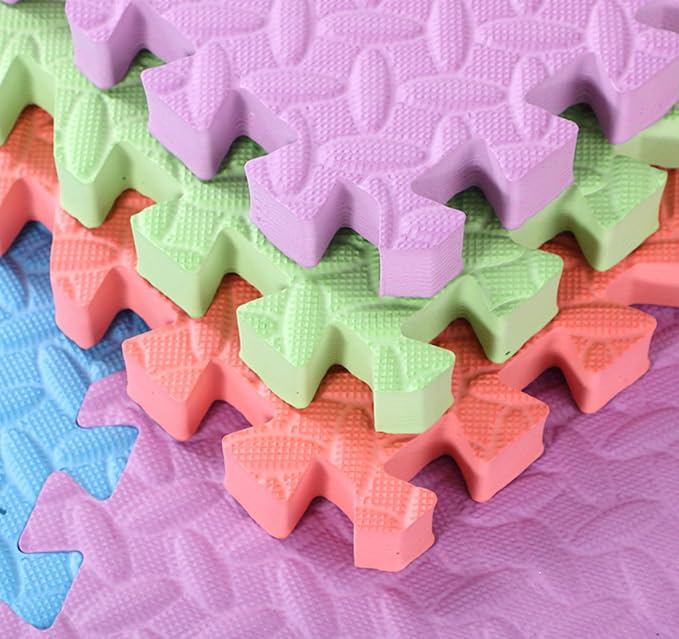 Arrowbash 12x12x1 Inch EVA Thick Interlocking Foam Floor Tiles Puzzle Exercise Mat Foam Mats for Home Gym Pets(Multicolor,12)