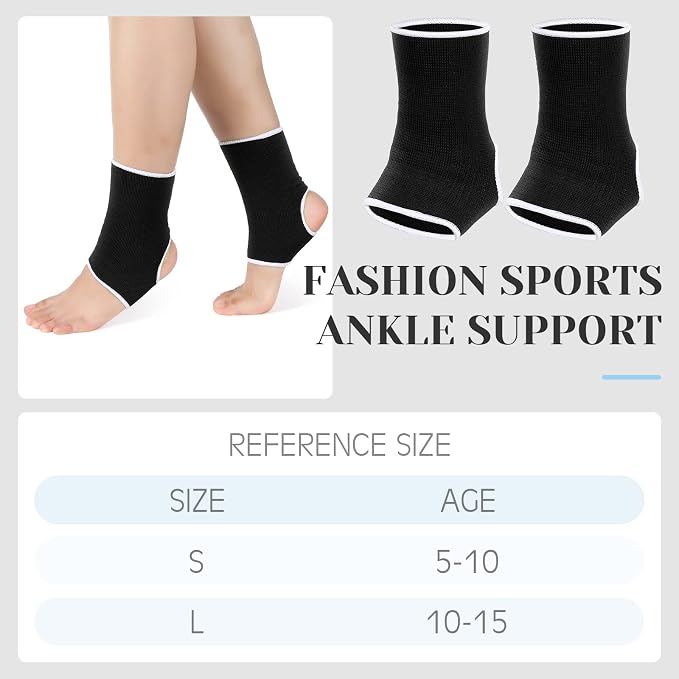 Haysandy 4 Pieces/ 2 Pair Ankle Support Brace for Women Men Elastic Adults Compression Socks Knitted Ankle Sleeve for Jogging Running Fitness