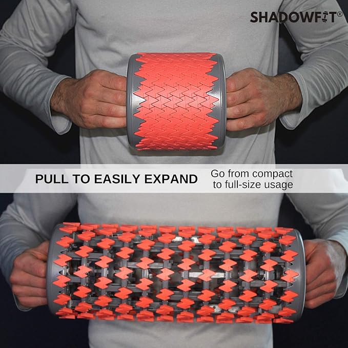 Adjustable Shadowfit Foam Roller Equipment for Sore Muscle, Tissues ∣ Massage Rollers for Maximum Tension Relief ∣ High Density Foam for Deep Tissue Pain Relief, Thigh, Arms (Red)