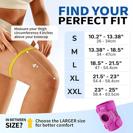 CAMBIVO Knee Brace with Stabilizers, Gel Pad & Open Patella for Men & Women | Open Patella Stabilizer for Arthritis, Meniscus & ACL MCL Relief. Adjustable Compression for Running & Sports Recovery